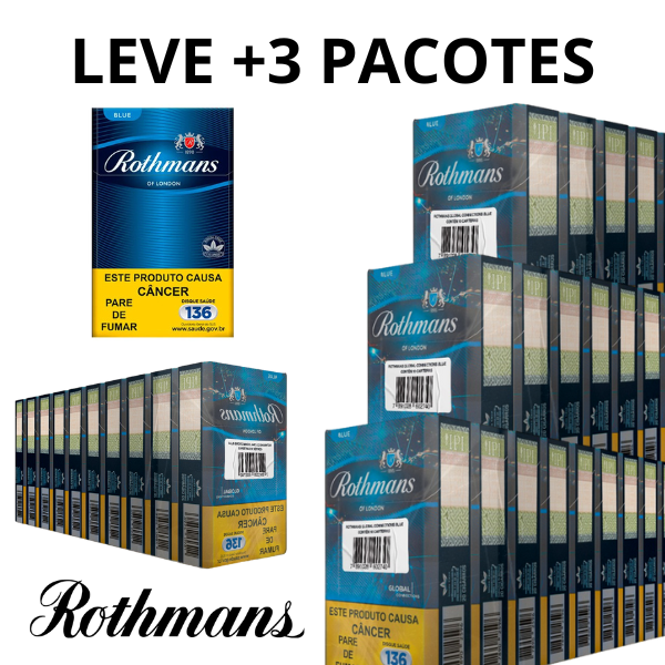 PACOTE FECHADO (COMPRE 1 LEVE +3) Rothmans Blue Azul Padrão 40 Maços