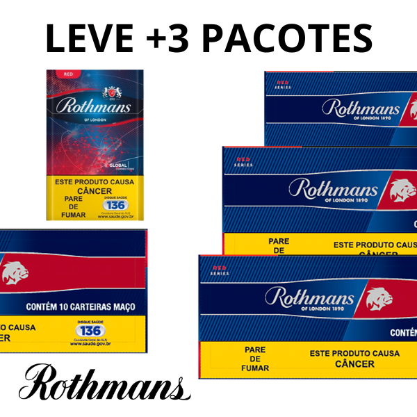 PACOTE FECHADO (COMPRE 1 LEVE +3) Rothmans Red Vermelho 40 Maços